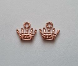 2 st Kungakronor berlocker charms (roseguld)