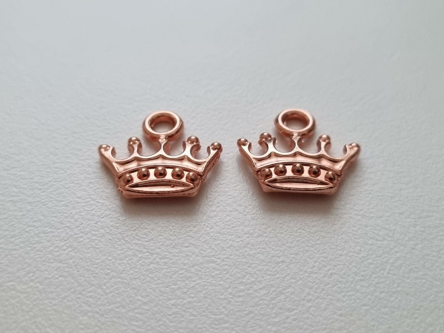 2 st Kungakronor berlocker charms (roseguld)