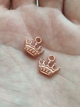 2 st Kungakronor berlocker charms (roseguld)