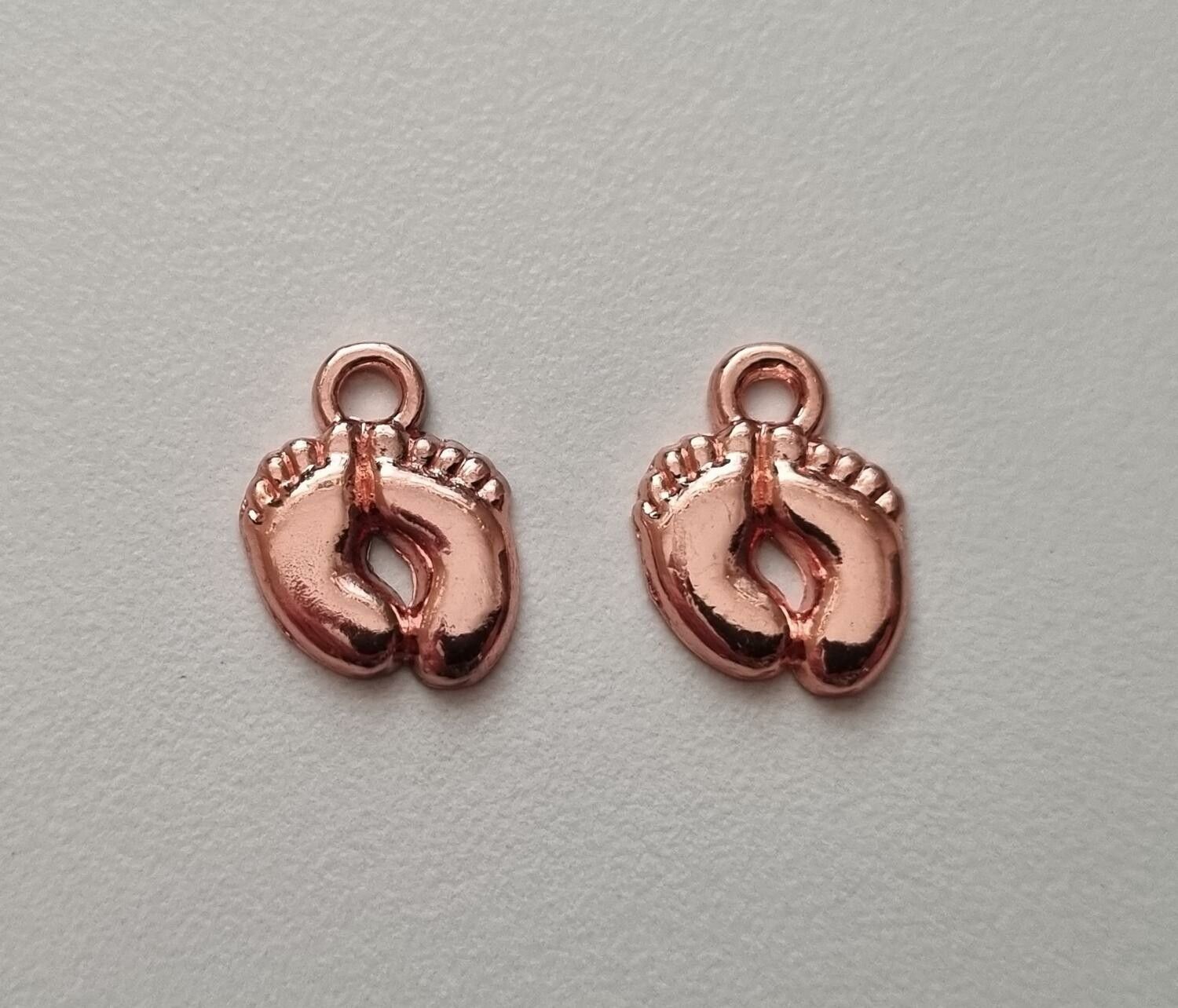 2 st Berlocker Charms Fötter (Roseguldfärgade)