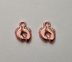 2 st Berlocker Charms Fötter (Roseguldfärgade)