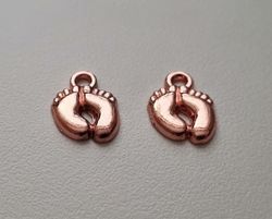 2 st Berlocker Charms Fötter (Roseguldfärgade)