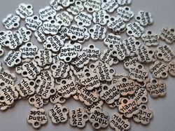Berlocker charms Hand made - 10 st silverfärgade