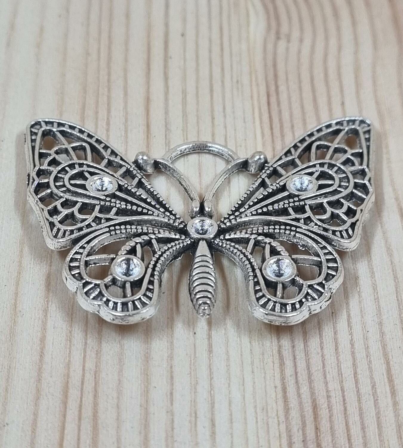 1 st silverfärgad Fjäril miniatyr charm hänge