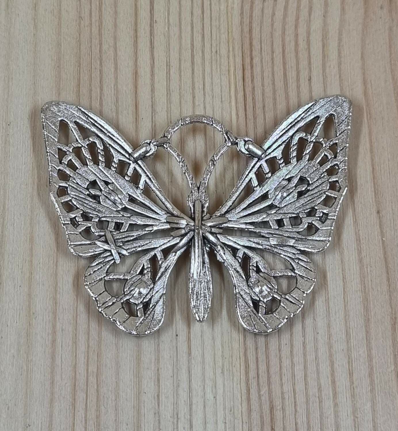 1 st silverfärgad Fjäril miniatyr charm hänge