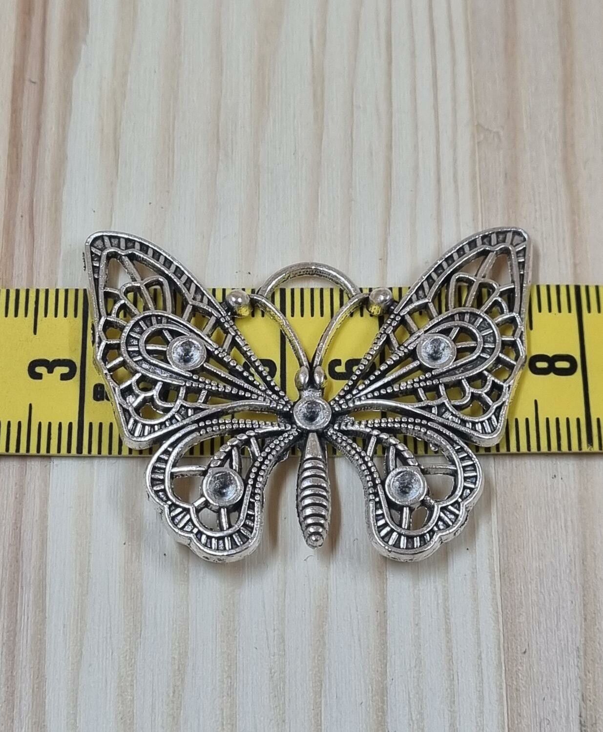 1 st silverfärgad Fjäril miniatyr charm hänge