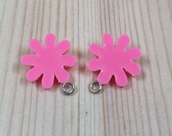 2 st rosa daisy flowers, blommor berlocker i resin
