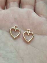 2 st berlocker charms, guldfärgade hjärtan