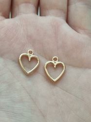 2 st berlocker charms, guldfärgade hjärtan
