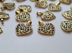 2 st berlocker charms Hjärtan