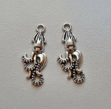 Miniatyr Charms Berlocker Bläckfiskar, 2 st