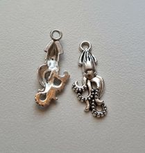 Miniatyr Charms Berlocker Bläckfiskar, 2 st