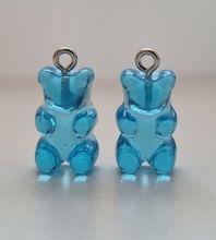Gummibjörn, gummibjörnar - berlocker / charms / hängen (blå)