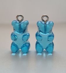 Gummibjörn, gummibjörnar - berlocker / charms / hängen (blå)