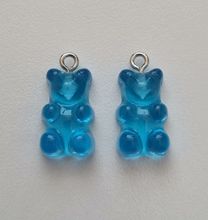 Gummibjörn, gummibjörnar - berlocker / charms / hängen (blå)