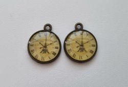 Berlocker miniatyr charms Klockor, 2 st