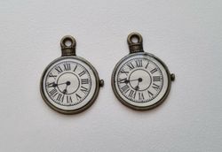 Berlocker miniatyr charms Klockor, 2 st