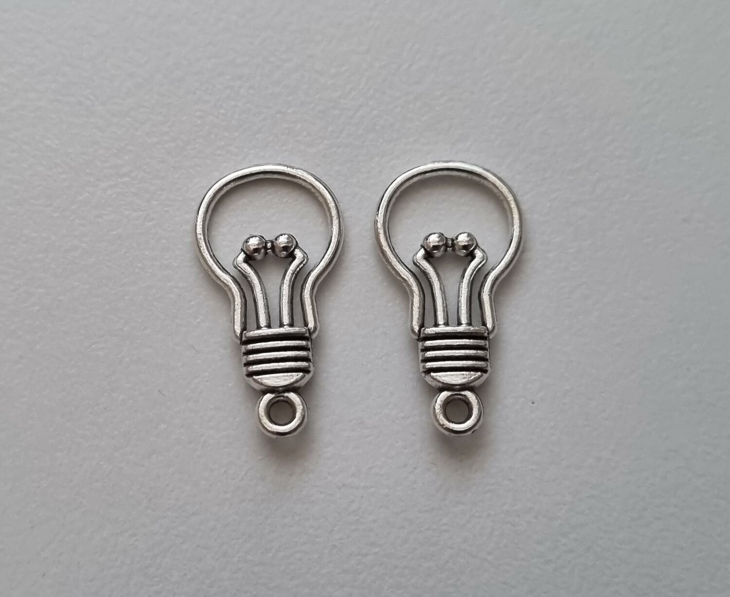Miniatyr Charms Berlocker Glödlampor, 2 st Silverfärgade