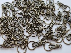 Miniatyr Charms Berlocker Glödlampor, 2 st bronsfärgade