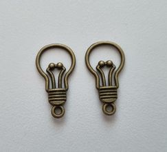 Miniatyr Charms Berlocker Glödlampor, 2 st bronsfärgade