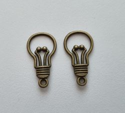 Miniatyr Charms Berlocker Glödlampor, 2 st bronsfärgade