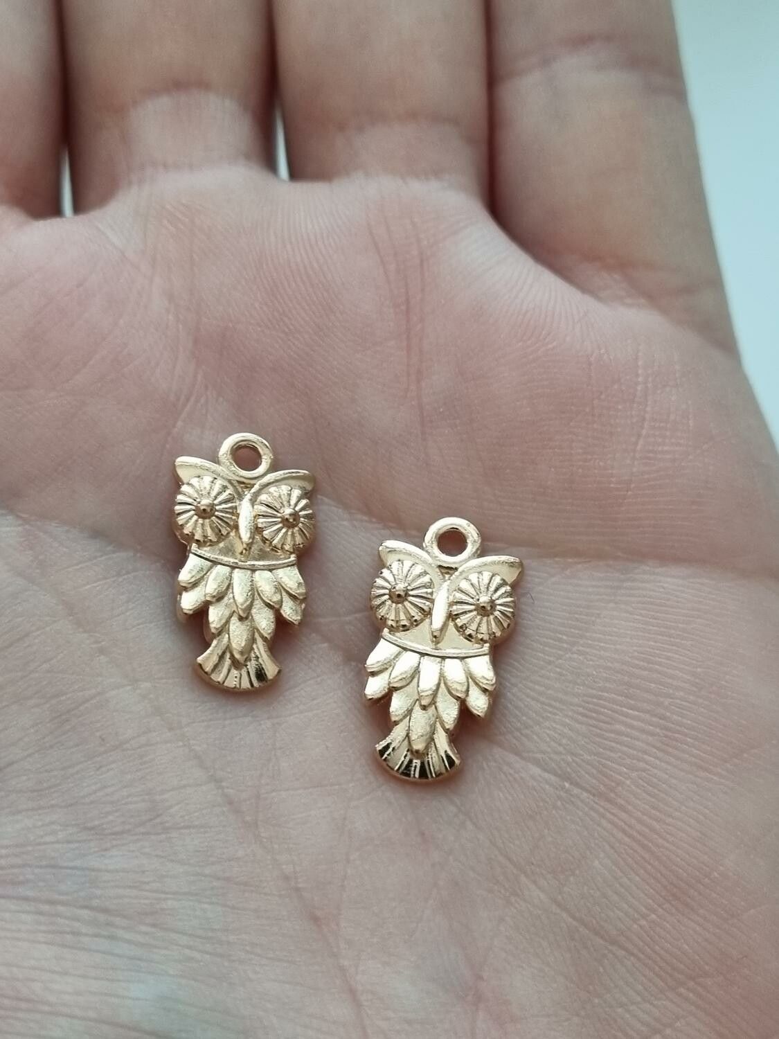 Berlocker Charms - Guldfärgade Ugglor