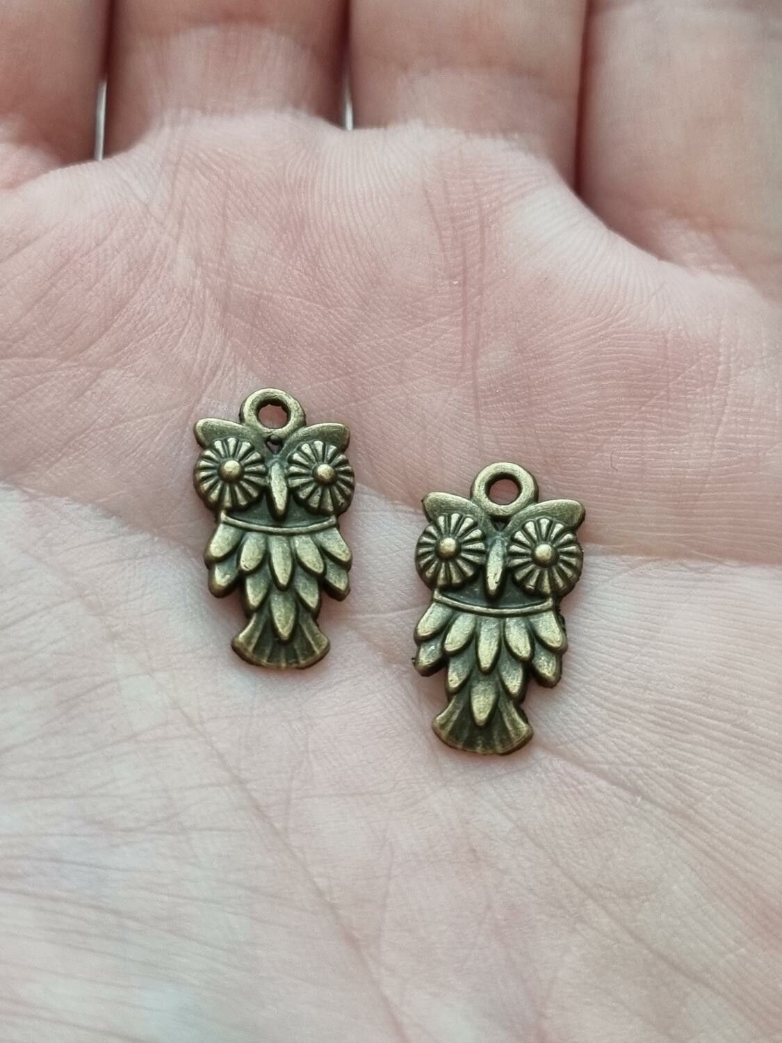 Berlocker Charms - Bronsfärgade Ugglor