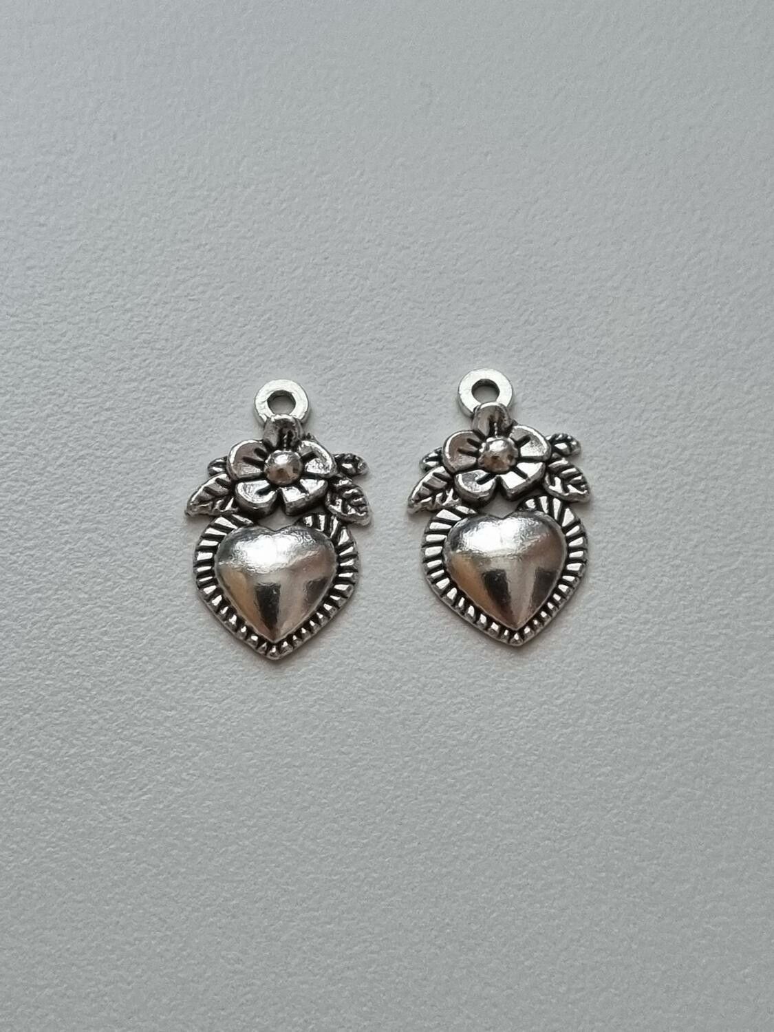 Berlocker Charms - Hjärta med ros