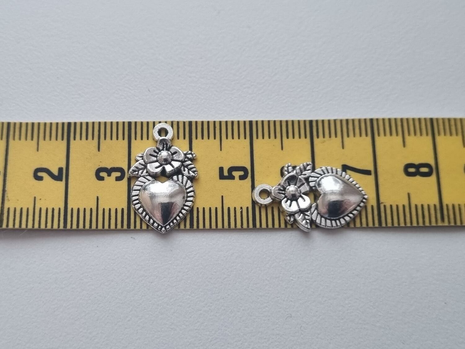 Berlocker Charms - Hjärta med ros