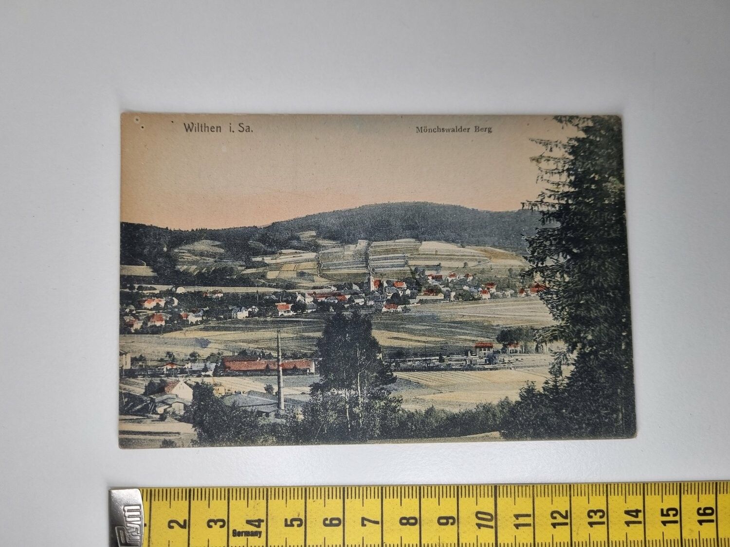 Äldre vykort. Wilthen i. Sa. Mönchswalder Berg