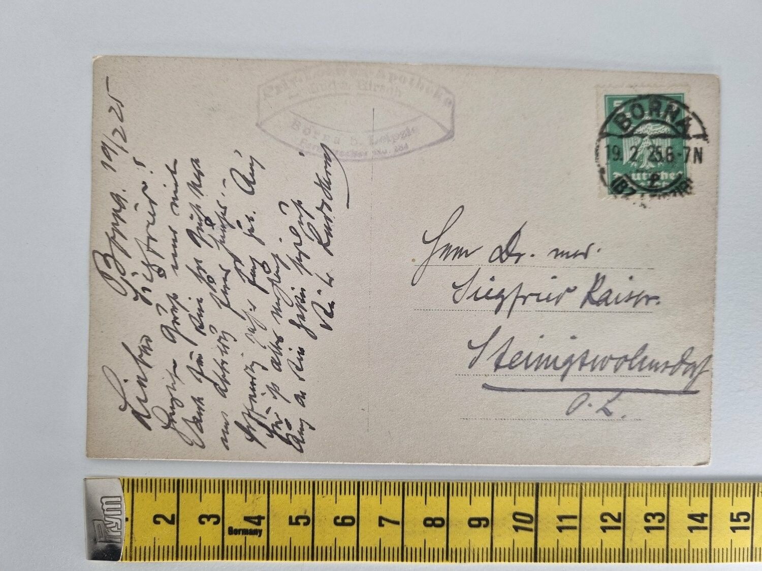Äldre vykort. Stämplat 1925