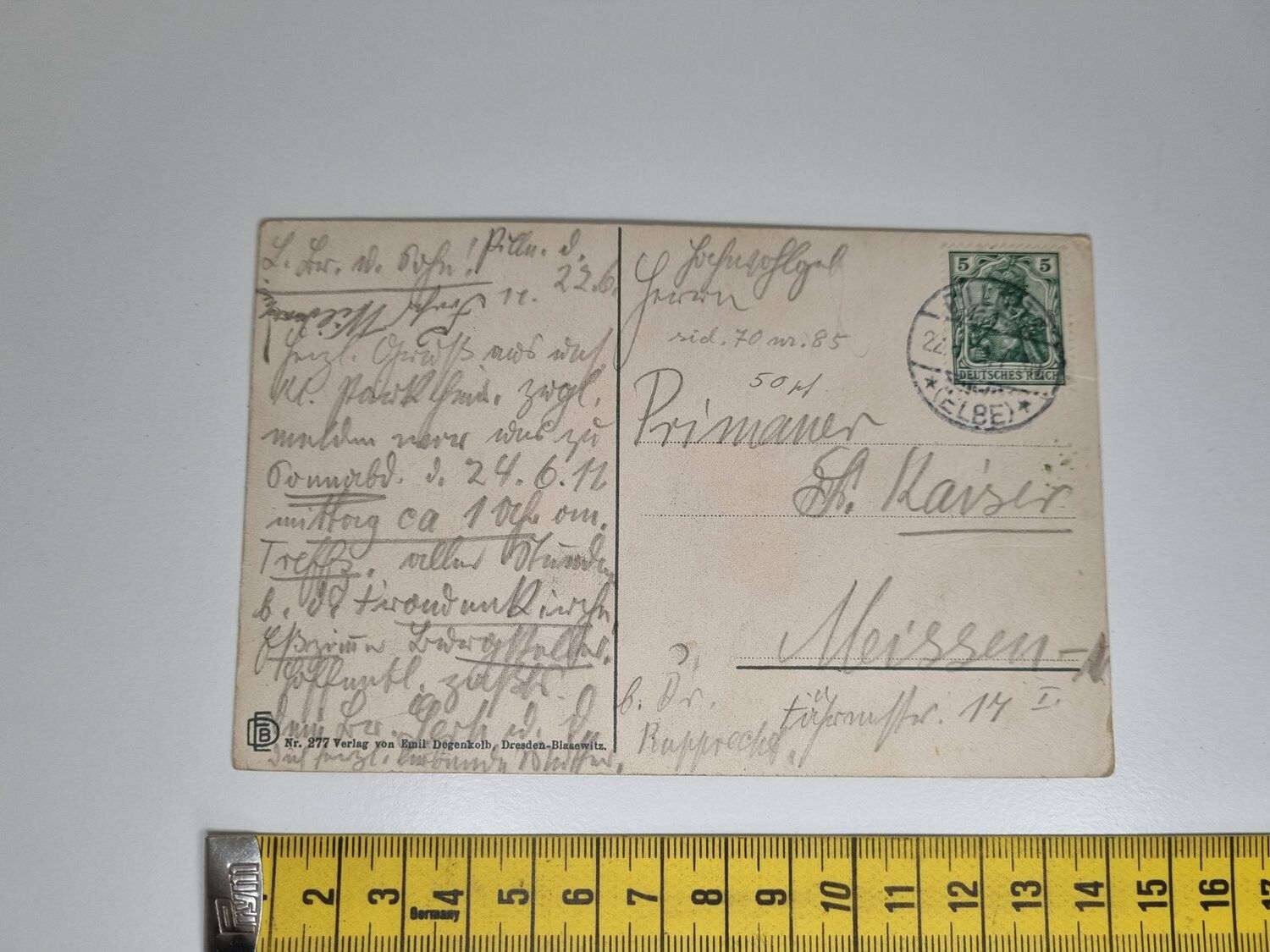 Äldre vykort. Pillnitz. Partie im Königl. Schlossgarten