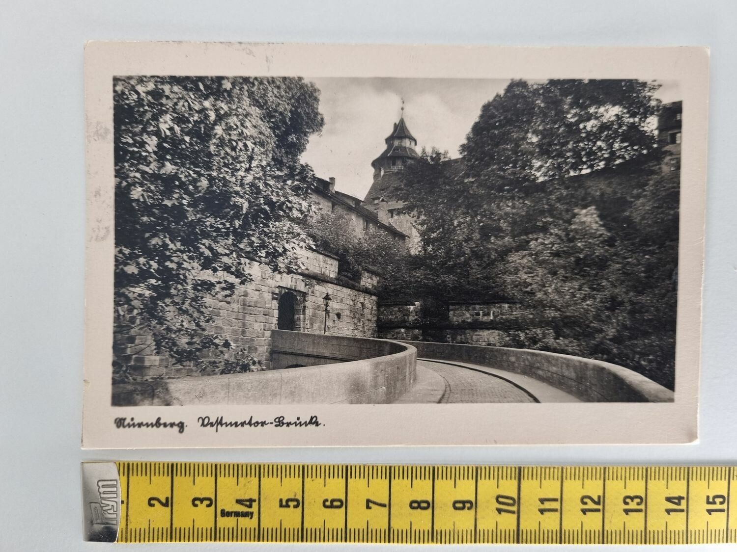 Äldre vykort. Nürnberg. Vestertor-Brück. Stämplat 1938