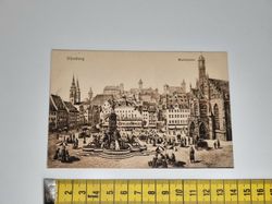 Äldre vykort. Nürnberg Marktplatz