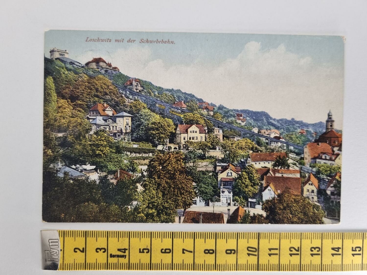 Äldre vykort. Loschwitz mit der Schwebebahn - Stämplat 1926