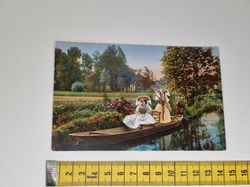 Äldre vykort. Kahnfahrt im Spreewald