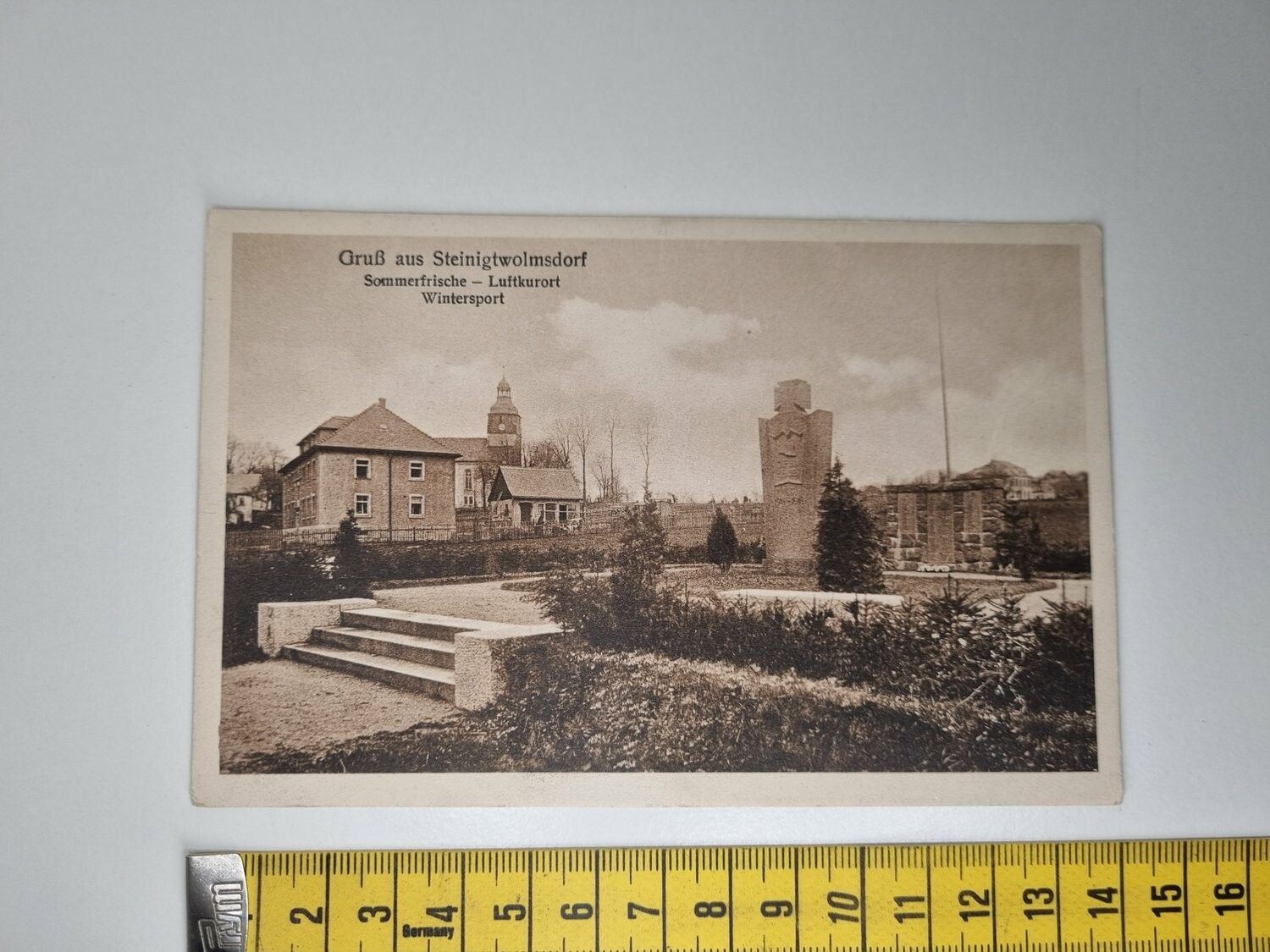 Äldre vykort. Gruß aus Steinigtwolmsdorf