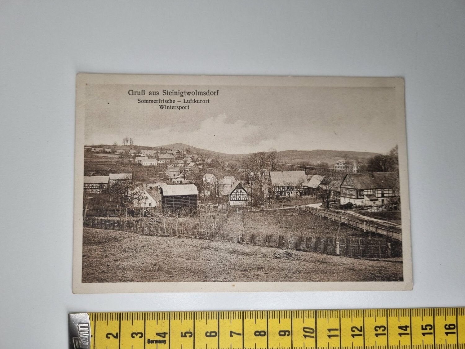 Äldre vykort. Gruß aus Steinigtwolmsdorf