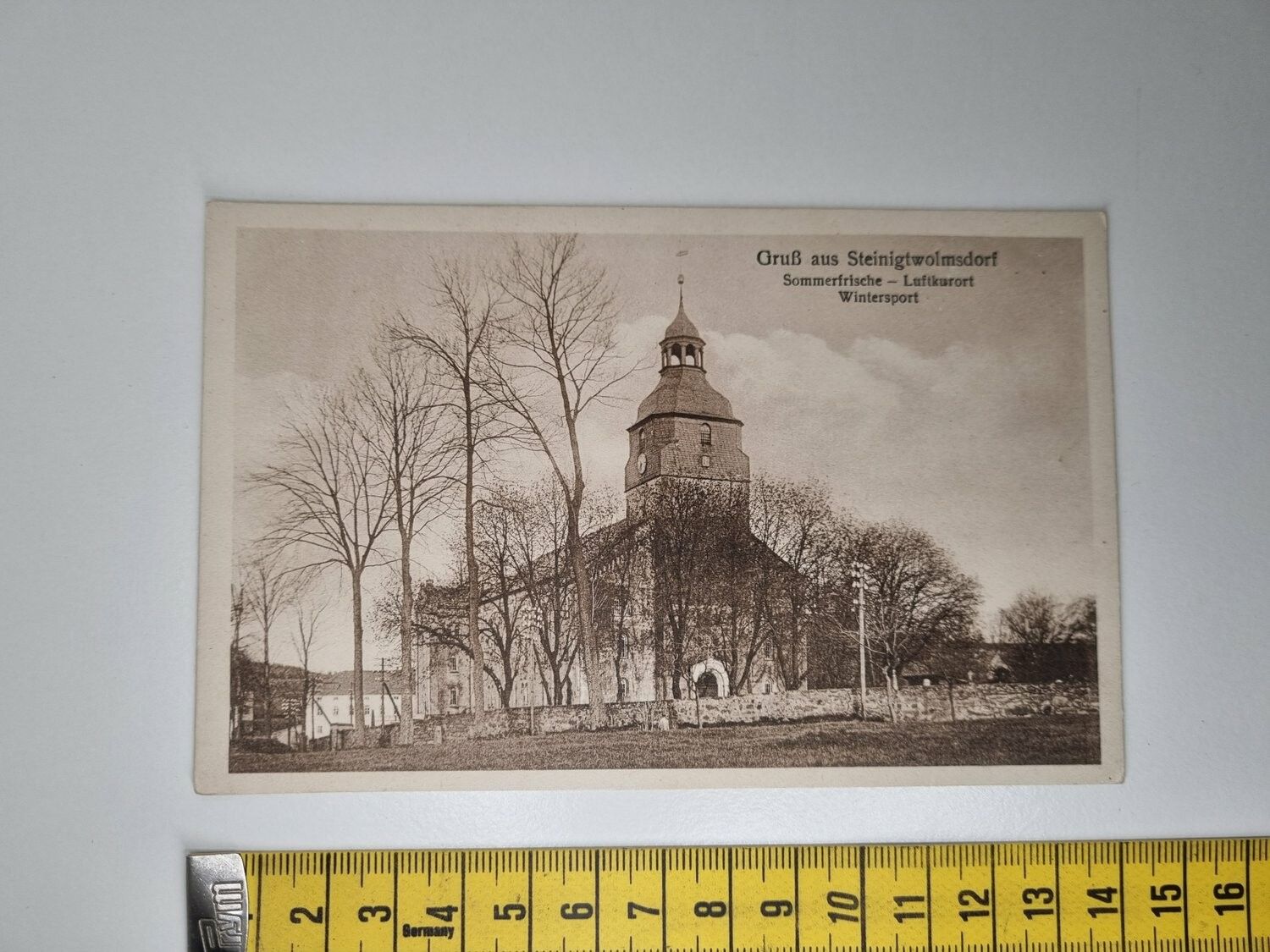 Äldre vykort. Gruß aus Steinigtwolmsdorf
