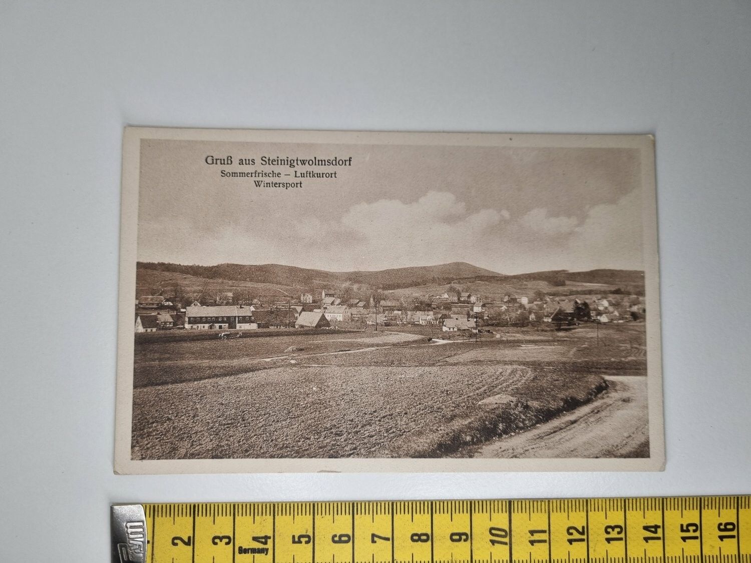 Äldre vykort. Gruß aus Steinigtwolmsdorf
