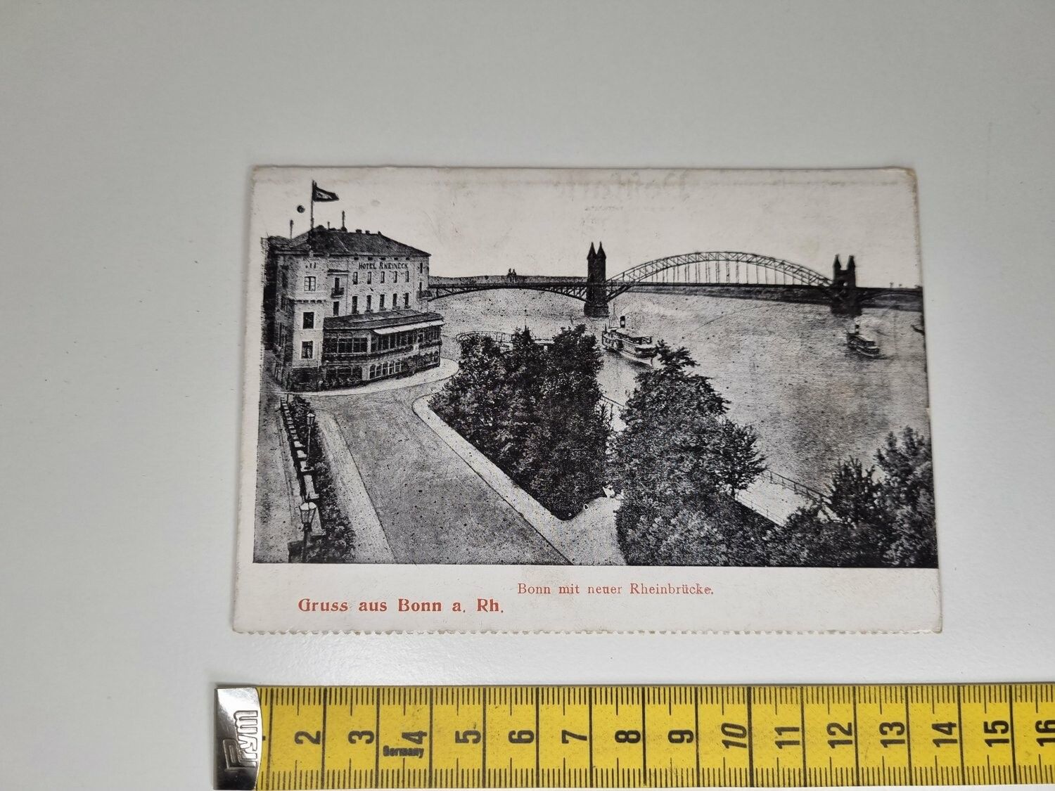 Äldre vykort. Gruss aus Bonn a, Rh, Bonn mit neuer Rheinbrücke