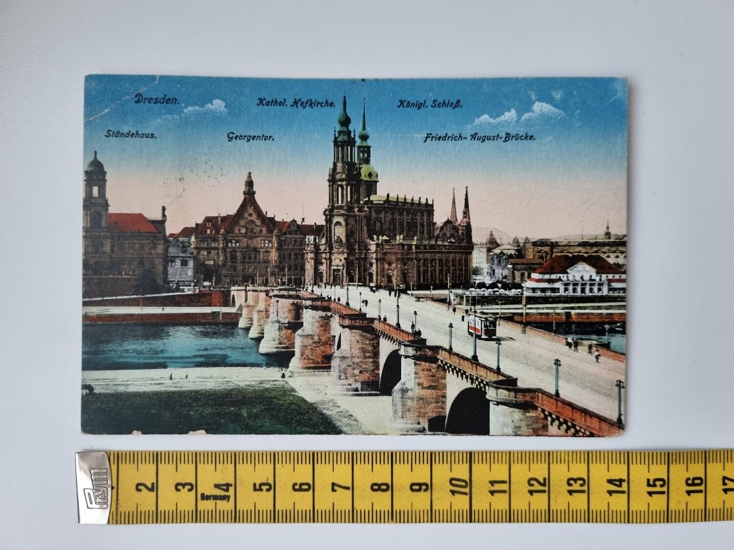 Äldre vykort. Dresden. Stämplat 1917