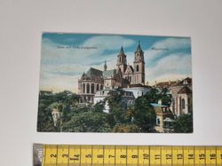 Äldre vykort. Dom mit Präsidialgarten. Magdeburg
