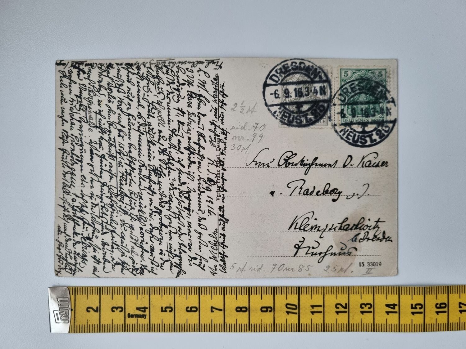 Äldre vykort. Dessau Herzogliches Schloß. Stämplat 1916