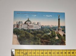 Äldre vykort. Berlin. Reichstagsgebäude mit Siegessäule