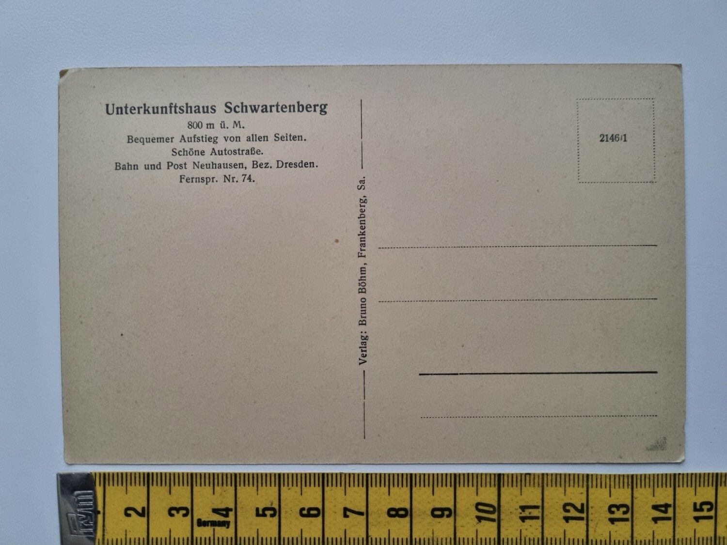 Äldre vykort, Unterkunftshaus Schwartenberg