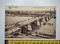 Äldre vykort, Dresden- Neustadt Friedrich August-Brücke, 1927