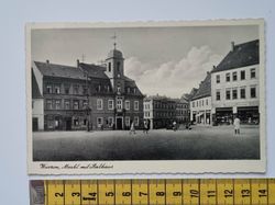 Äldre vykort, Wurzen, Markt mit Rathaus