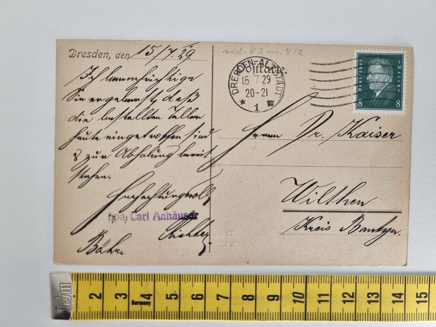 Äldre vykort Tyskland, 1929