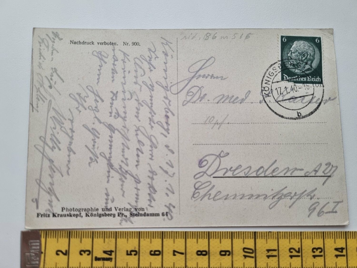 Äldre vykort, Stämplat 1940